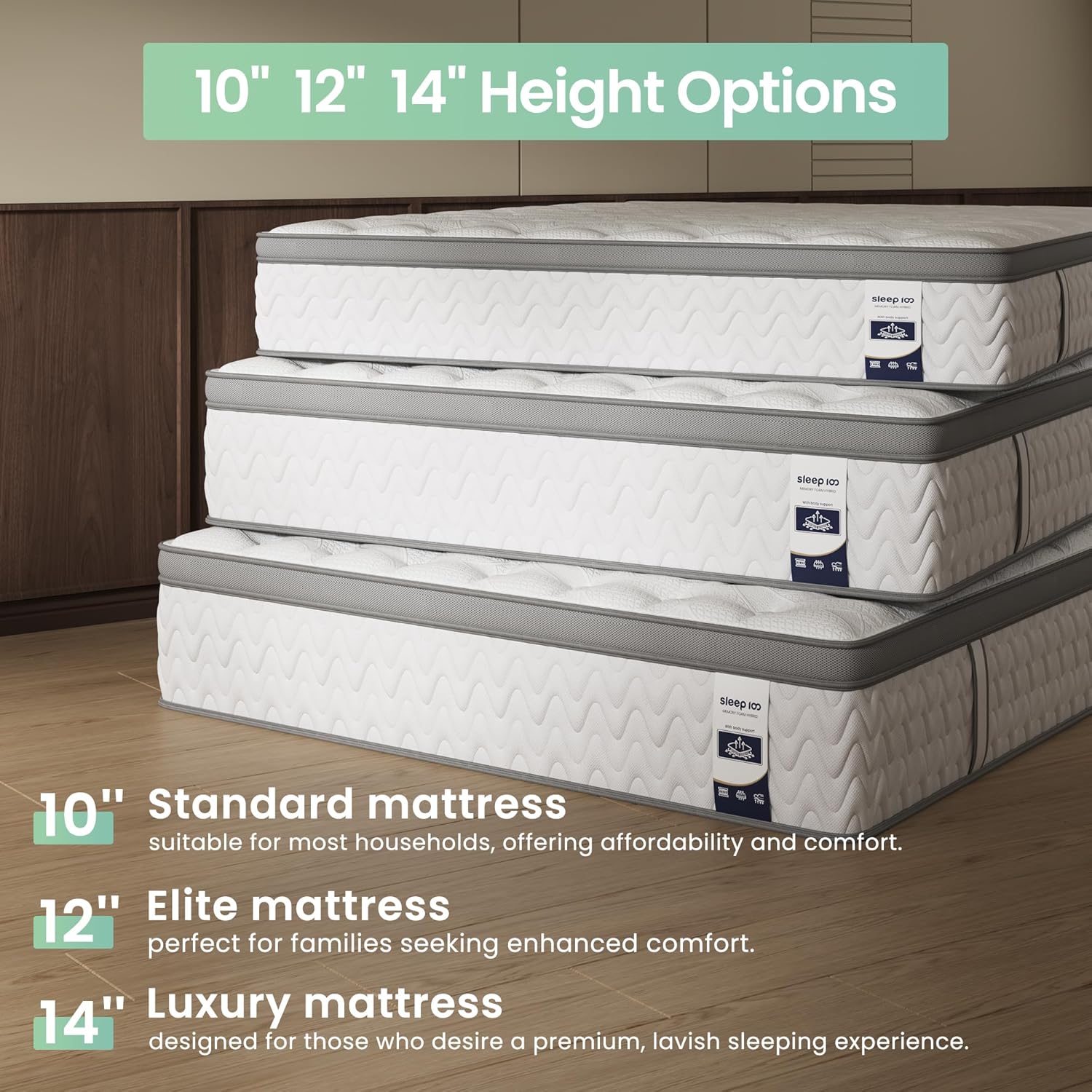 King Mattress 10 Inch, 5-Zone Deep Sleep Firm Mattress with Extra Lumbar & Shoulder Support, Hotel Collection Hybrid Mattresses Pain Relief - Fiberglass Free & No Odor - 365 Night Trial - Image 6