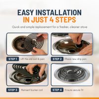 Electric Stove Drip Pans Set of 4 (2 x 6-Inch & 2 x 8-Inch) Replacement Chrome Drip Pans for Electric Stove Compatible with Frigidaire, Kenmore, Tappan & More - Stove Burner Drip Pan Replacements - Image 3