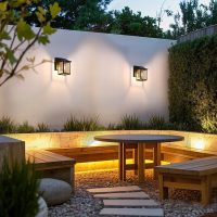 Outdoor Wall Lantern, Exterior Waterproof Wall Sconce Light Fixture, Black Front Door Mounted Lighting with Clear Glass, Anti-Rust Porch Lamp - Image 8