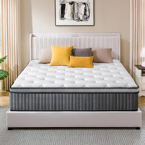 12 Inch Queen Mattress, Hybrid Queen Mattresses in a Box, Gel Memory Foam, Pocket Springs for Motion Isolation, Medium Firm Matress,60"x80"x12"