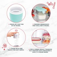 DASH My Pint Ice Cream Maker Machine (Aqua): Multi-Purpose Soft Serve Ice Cream Machine for Homemade Gelato, Sorbet, Frozen Yogurt, Includes Mixing Spoon, Easy to Clean and Store - Image 7