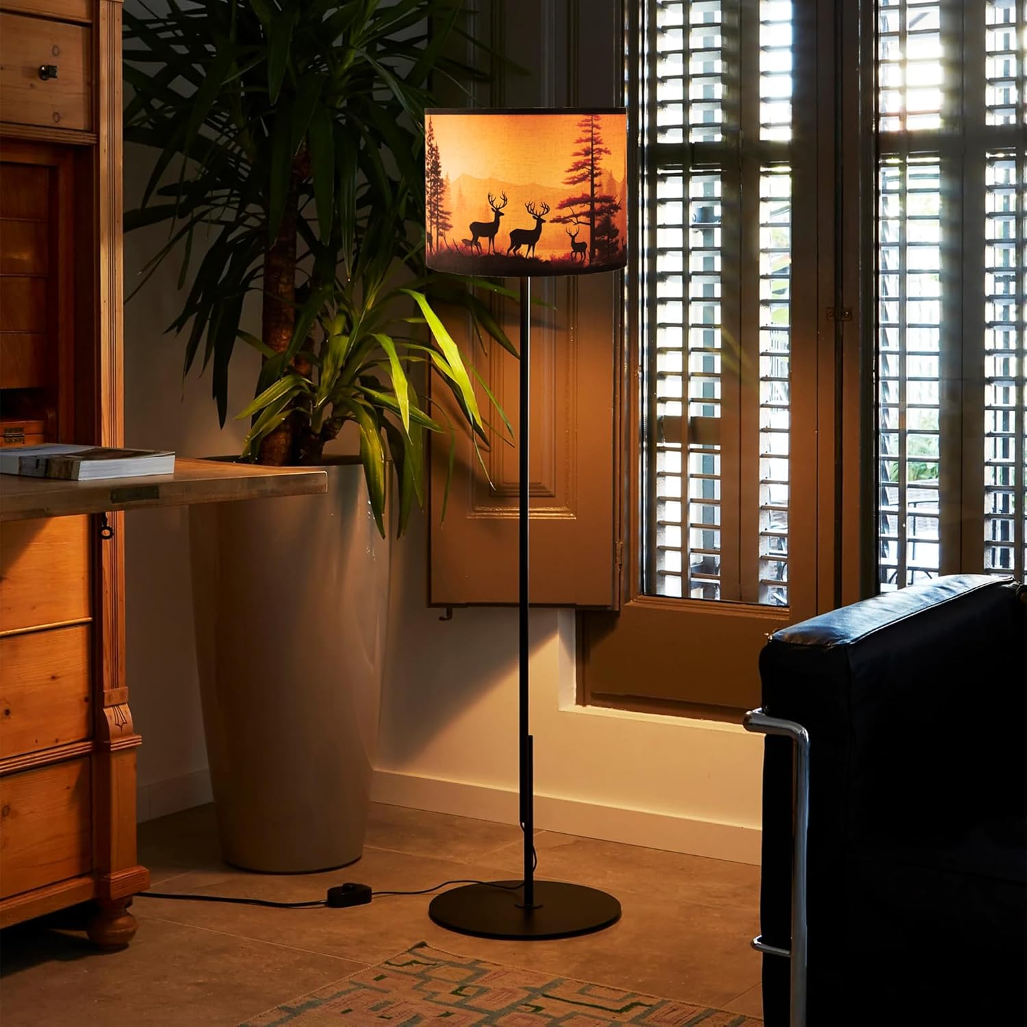 Lamp shades Set of 2,Medium Fabric Lampshades for Table Lamps, Floor Lamps, 13" Top x 13" Bottom x 10" High (Spider Fitter) Hand Crafted Replacement Lampshades (Deer -2pcs) - Image 7