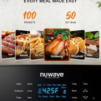 Nuwave Brio 15.5Qt Air Fryer Rotisserie Oven, X-Large Family Size, Powerful 1800W, 4 Rack Positions, 50°-425°F Temp Controls, 100 Presets & 50 Memory, Integrated Smart Thermometer, Linear T Technology - Image 2