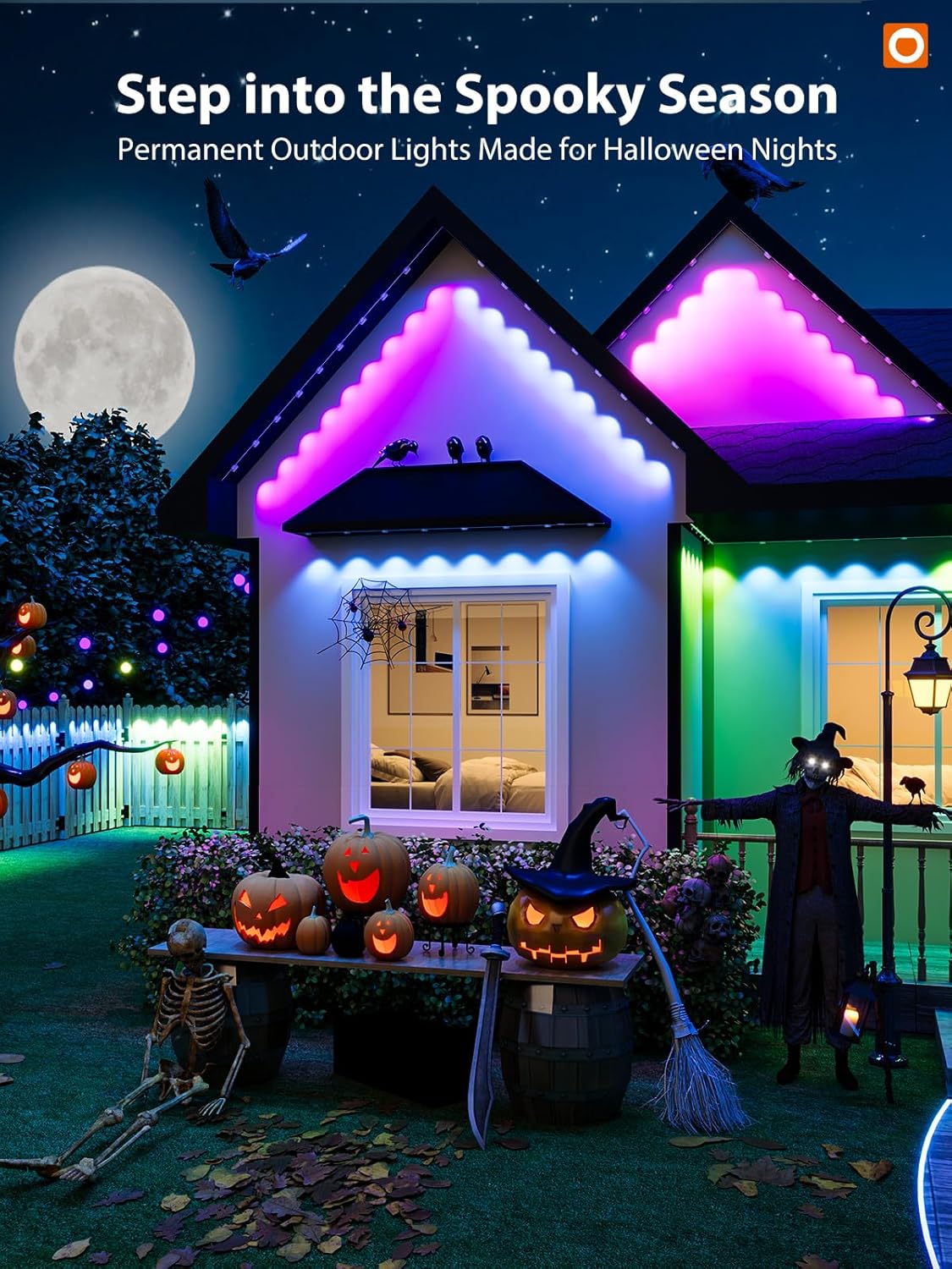addlon 200FT Permanent Outdoor Lights, Smart RGB LED Lights for House & Outdoor Decor, App & Remote Control, DIY Scene Mode, IP67 Waterproof for Christmas, Holiday, Party, Halloween Decorations - Image 2
