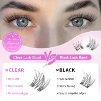Wispy Lash Clusters Kit Venus Invisible Band Eyelash Clusters 8-16mm Lash Extension Kit Natural Lashes Clusters Eyelash Extension Kit with Thin Band Lash Cluster Clear Lash Glue and Tweezers by Wtvane - Image 7