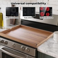 Stove Top Covers for Gas Burners and Electric Stove, 30"L x 22"W x 2.4" Gas Stove Cover, Wooden Cutting Boards/Sink Cover for Kitchen, Tray for Kitchen Counter Space (Nature) - Image 6
