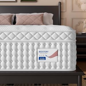 BedStory Firm King Size Mattress 14 Inch, Luxury Hybrid Mattress in a Box for Zoned Pressure and Pain Relief, Signature Collection Deep Sleep Mattresses, Forever Warranty,365 Nights Trial