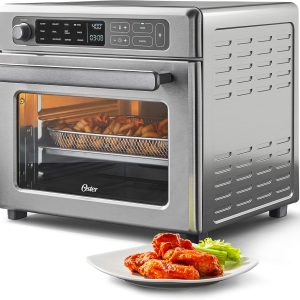 Oster Digital Air Fryer Oven with RapidCrisp, Stainless Steel, 12-Function Countertop Oven with Convection