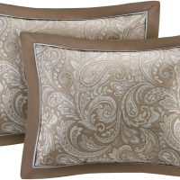 Madison Park Essentials Brystol 24 Piece Room in a Bag Faux Silk Comforter Jacquard Paisley Design Matching Curtains Down Alternative Hypoallergenic All Season Bedding-Set, Queen (90 in x 90 in), Blue - Image 9