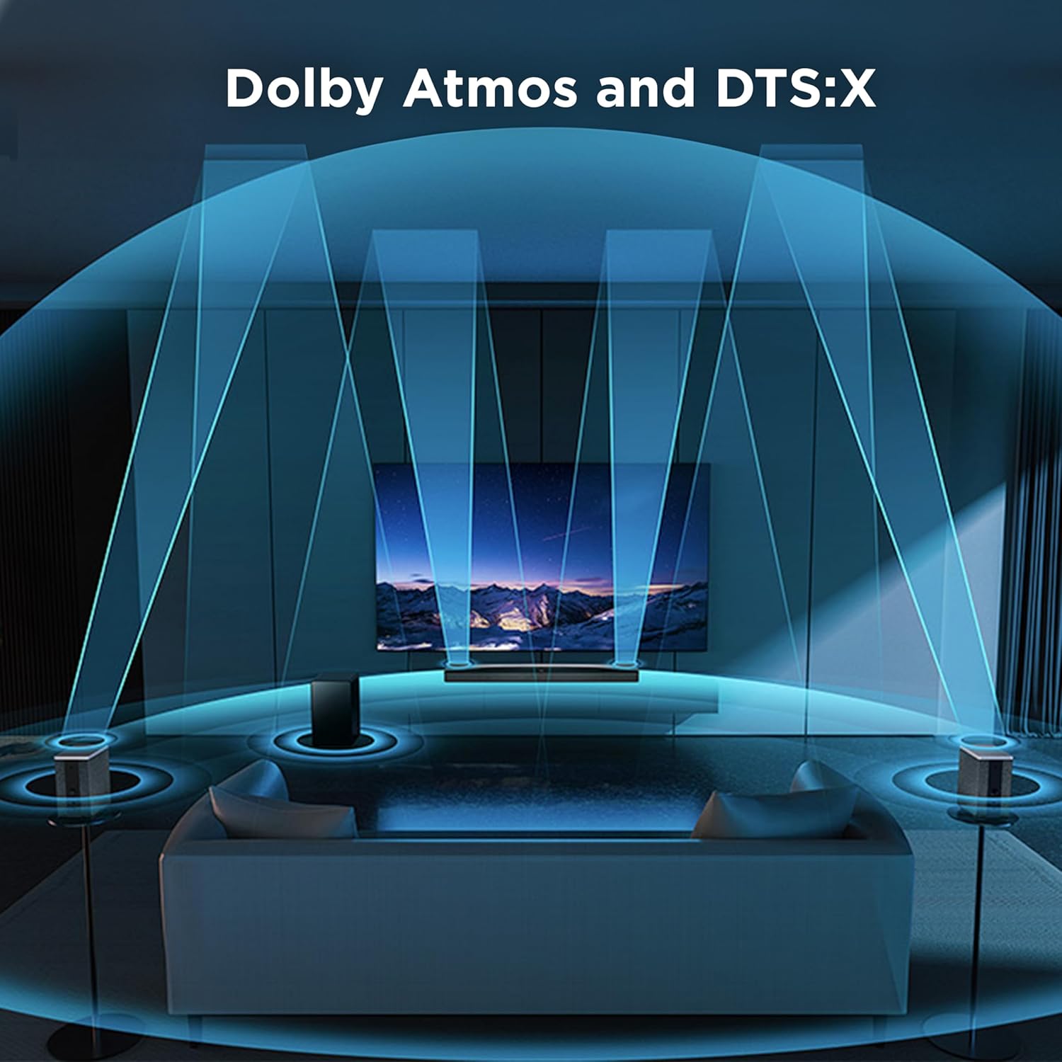 TCL Q85H Q Class 7.1.4 Channel Sound Bar with Dolby Atmos, DTS:X, Ray Danz Technology, Wireless Subwoofer, Wireless Surround Speakers, and Bluetooth Music Streaming - Image 4