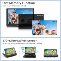WONNIE 16.5" Portable DVD Player with 14.1" Large HD Swivel Screen, 6 Hours Rechargeable Battery, DVD Player Portable Support MP4, MKV Video & USB/SD Card/Sync TV, High Volume Speaker, All Regions - Image 8