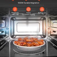 VEVOR Commercial Microwave Oven, 0.9 Cu Ft, 1000W Digital Stainless Steel Countertop Microwave Oven with Touchscreen, 10 Cooking Presets, 5 Power Levels, Multi-Lock Door & Easy Clean for Restaurants - Image 2