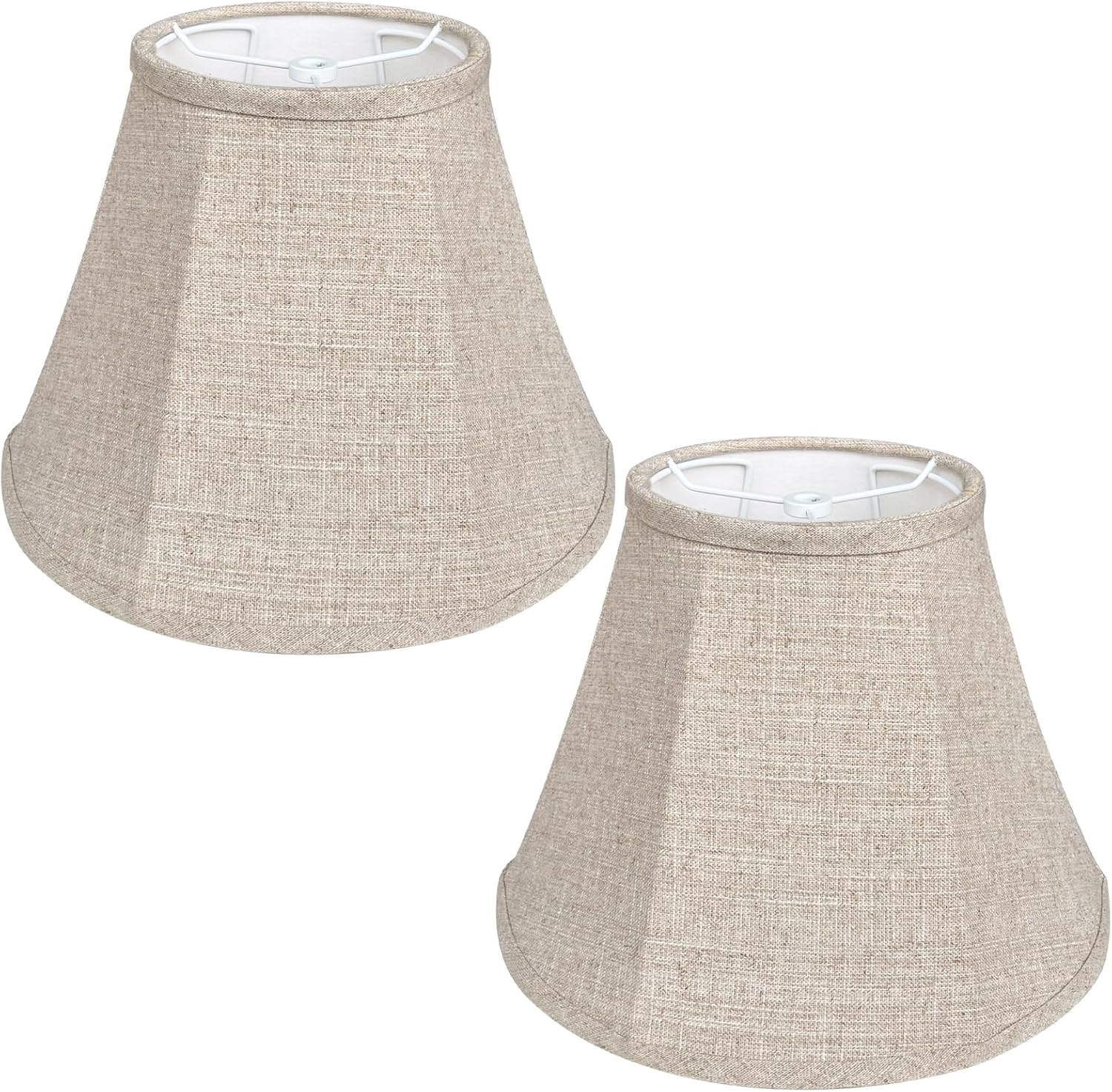 Double Brown Lamp Shade Set of 2, TOOTOO STAR Large Barrel Lampshade for Floor Light and Table Lamp 6x12x8.5 inch, DIY Fabric Natural Linen Hand Crafted, Spider (Brown, 6x12x8.5 inch)