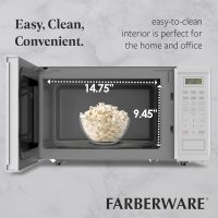 Farberware 1.1 Cu. Ft. 1000-Watt Microwave Oven Digital Control, 10 Power Levels, One-Touch Cooking, Defrost, Child Safety Lock, White - Image 5