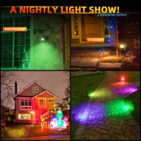 Solar Outdoor,40 LEDs Color Changing RGB Solar Landscape Path Lights,USB & Solar Powered Multicoloured Spotlights,14 Colors Auto Cycling Spotlights for Yard,Garden,2 Pack - Image 3