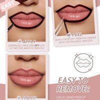 Lip Stain Peel Off Lip Liner Stain with Tweezer, Long Lasting Matte Lip Tint Tattoo, Highly Pigmented Color Lip Makeup, Waterproof Lipstick, Transfer-proof Lipstain for Women, Nude Pink - Image 5