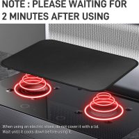 Fireproof Stove Top Covers for Electric Stove,28"x20" Heat Resistant Glass Top Stove Cover Protector,Silicone Coated Fiberglass Stove Top Mat for Prevents Scratching(Black) - Image 5