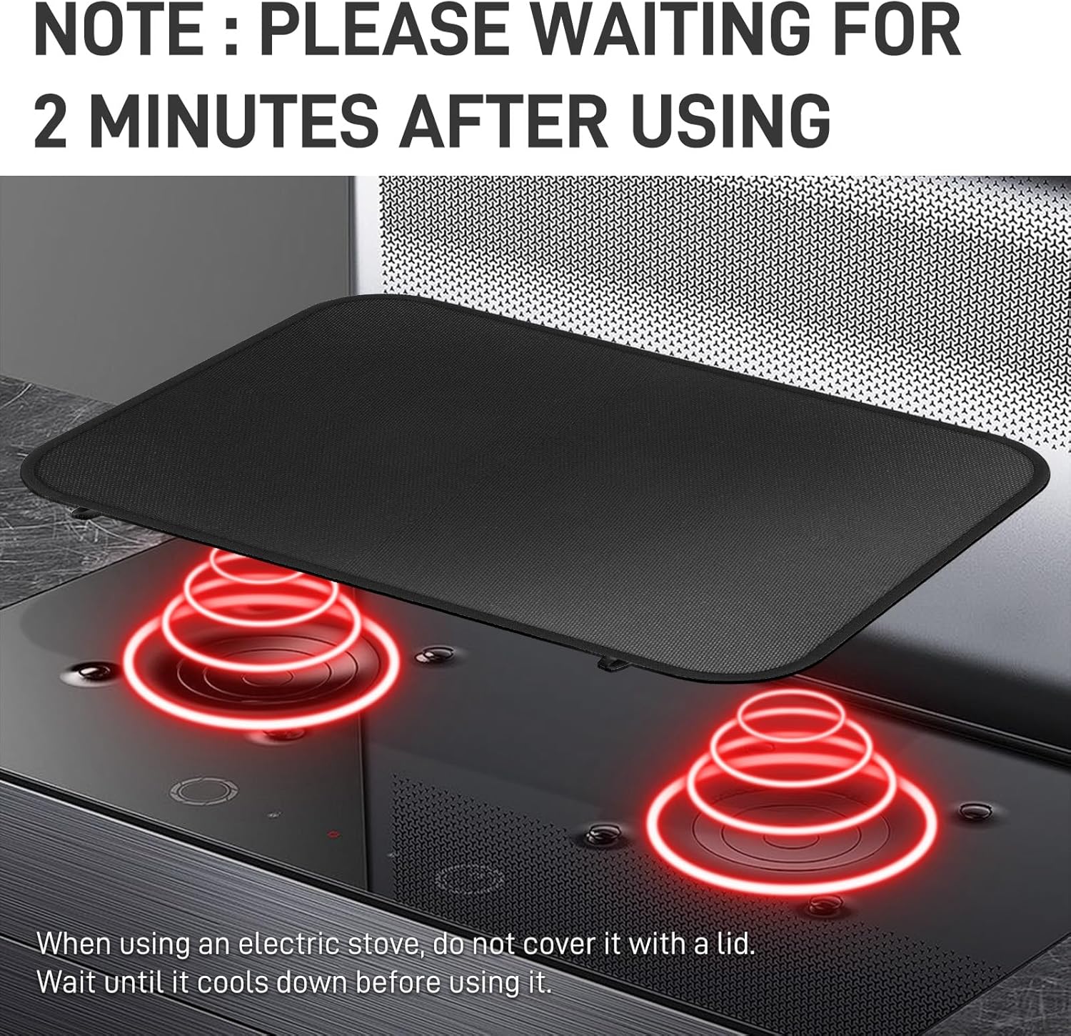 Fireproof Stove Top Covers for Electric Stove,28"x20" Heat Resistant Glass Top Stove Cover Protector,Silicone Coated Fiberglass Stove Top Mat for Prevents Scratching(Black) - Image 5