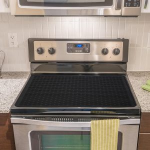 Electric Stove Top Covers, Heat Resistant No Crease Ceramic Glass, Induction, Cook Top, Flat RV Range Covers Protector, Oven, XL Dish Drying Mat for Kitchen Appliances - Black