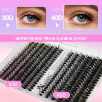 Lash Clusters Kit, DIY Cluster Eyelash Extensions 9‑16mm, 30D+40D, 280pcs Fluffy D Curl Natural Lashes with Lash Bond and Seal, Tweezers–Waterproof Fake Cat Eye Wispy Individual Clusters(16MIX1-1-S) - Image 2
