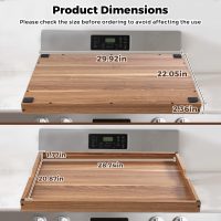 Stove Top Covers for Gas Burners and Electric Stove, 30"L x 22"W x 2.4" Gas Stove Cover, Wooden Cutting Boards/Sink Cover for Kitchen, Tray for Kitchen Counter Space (Nature) - Image 3