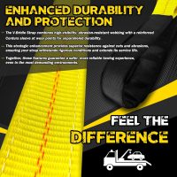 V-Bridle Tow Strap 2" x 4' with Snap Hooks, Cordura Sleeve, and Axle Straps | D-Ring for Enhanced Stability | Recovery Strap 5500lbs Load for Car Towing, Rollback, Flatbed, Tow Truck - Image 3