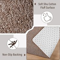 Keeko 4x6 Area Rugs for Living Room, Soft Modern Memory Foam Bedroom Rug Washable Indoor Rug Low Pile Minimalist Non Slip Carpet for Kids Nursery Dorm Room Home Decor Brown and White - Image 4