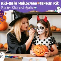 Face Painting Kit for Kids, 12 Colors Oil-Based Face Paint with 2 Brushes, Non-Toxic Halloween Makeup Kit, Professional Face Body Paint for Halloween, Parties, Carnival, School Events - Image 4