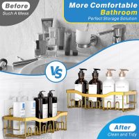 EUDELE 5-Pack Rustproof Stainless Steel Shower Caddy – No Drill Adhesive Bathroom Organizer with Large Capacity, Spacious Shower Shelves for Inside Shower, Kitchen & Home Decor Storage-XL Size - Image 3