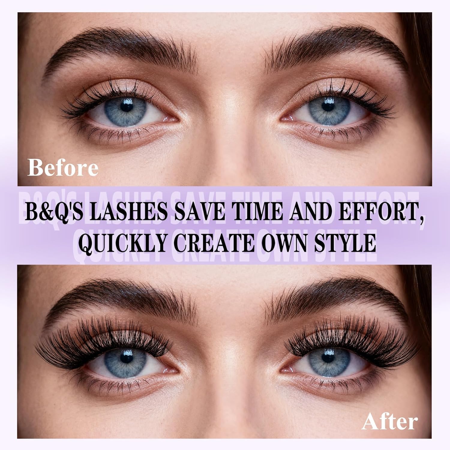 B&Q Lash Clusters Wispy B02, Eyelash Clusters 72PCS Cluster Eyelash Extensions, D Curl Lash Cluster 8-16mm Natural Individual Lashes Volume False Eyelashes Clusters with Soft Band(B02-D-8-16MIX) - Image 6