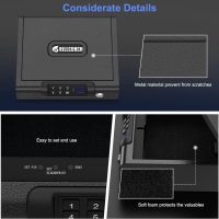Biometric Gun Safe for Pistols 3-Ways unlock Fingerprint Digital PIN Key Unlock Handgun Safe with Sound, Lock box for Cloakroom living room Bedroom Nightstand and Car BILLCONCH - Image 4