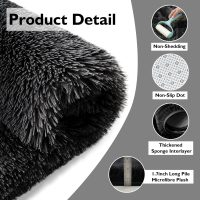 6x9 Fluffy Area Rug for Living Room,Shag Area Rugs for Bedroom,Black Soft Fuzzy Rug Non-Shedding Indoor Plush Carpet for Kids Bedroom Nursery Dorm Home Decor - Image 2