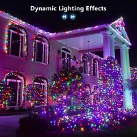 Brizled Color Changing Christmas Lights, 33ft 100 LED RGB Light String with Remote, Dimmable Mini Light String, USB Indoor Decorative Lighting Party Xmas Tree Wreath Year-Round Holiday - Image 5