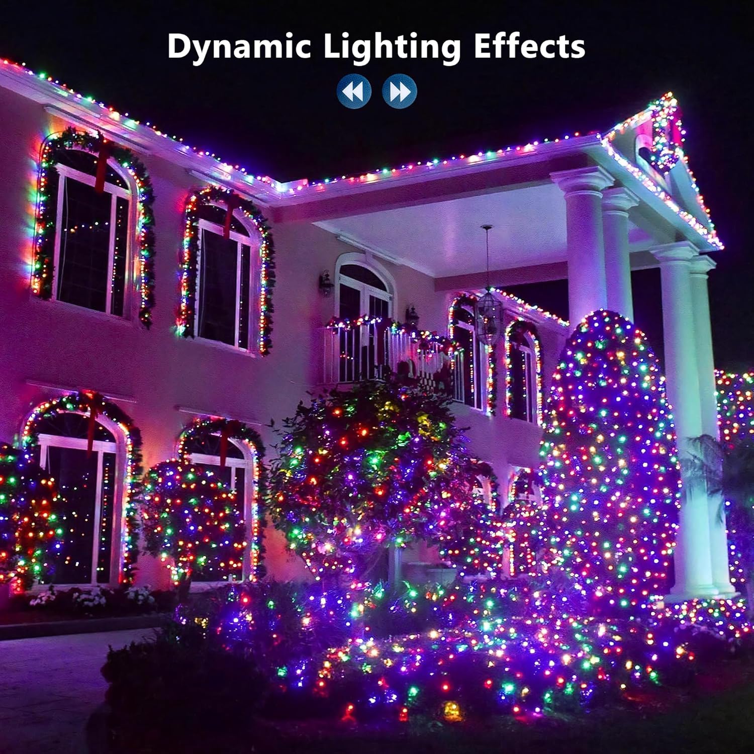 Brizled Color Changing Christmas Lights, 33ft 100 LED RGB Light String with Remote, Dimmable Mini Light String, USB Indoor Decorative Lighting Party Xmas Tree Wreath Year-Round Holiday - Image 5