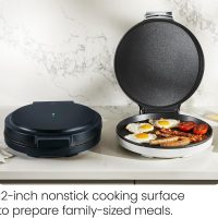 Chefman Everything Maker & Pizza Oven – 1440W Countertop Electric Pizza Maker with 12” Nonstick Cooking Plates, Plus Makes Quesadillas, Omelettes and More, with Indicator Lights and Vertical Storage - Image 3