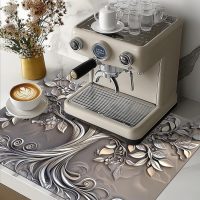 Stove Top Cover 28 x 20 inches Silver Tree of Life Stove Top Covers Pad Glass Flat Top Stove Mat for Kitchen Counter Fit Under Coffee Maker Pot Water Absorbent Mat Diatomite - Image 9