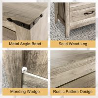 4PCS Farmhouse Dresser Set, Dresser and Nightstand Sets, Rustic Wooden Dresser Set. Including 6 Drawer Dresser & 4 Drawer Dresser & 2 Drawer Nightstand Set of 2 with USB. Light Rustic Oak - Image 8