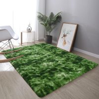 DweIke Fluffy Dark Green Rugs for Bedroom Living Room, 3x5 Feet Soft Plush Shaggy Tie-Dyed Forest Moss Green Girls Boys Kids Rug, Non-Slip and Machine Washable Carpet for Dorm Nursery Decor - Image 8