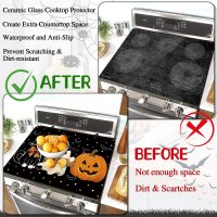 Halloween Stove Top Cover for Electric Stove 28 "x 20 ", Boo Heat Resistant Glass Top Stove Cover Protector, Glass Cooktop Covers, Kitchen Flat Electric Stove Top Covers - Image 3