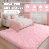Fluffy Pink Rug for Bedroom Girls, 5x7 Soft Fuzzy Plush Shag Area Rug for Living Room, Cute Comfy Throw Rug for Kids, Non-Slip Indoor Shaggy Floor Carpet for Nursery Teen Dorms Home Decor Aesthetic - Image 4
