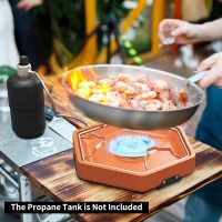 1-Burner Propane Stove Portable Camping Stove with Carry Strap, Backpacking Camp Stove for Outdoor Cooking, Flick-Style Ignition, Temperature Control, 8600 BTUs of Power for Camping BBQ& More - Image 2