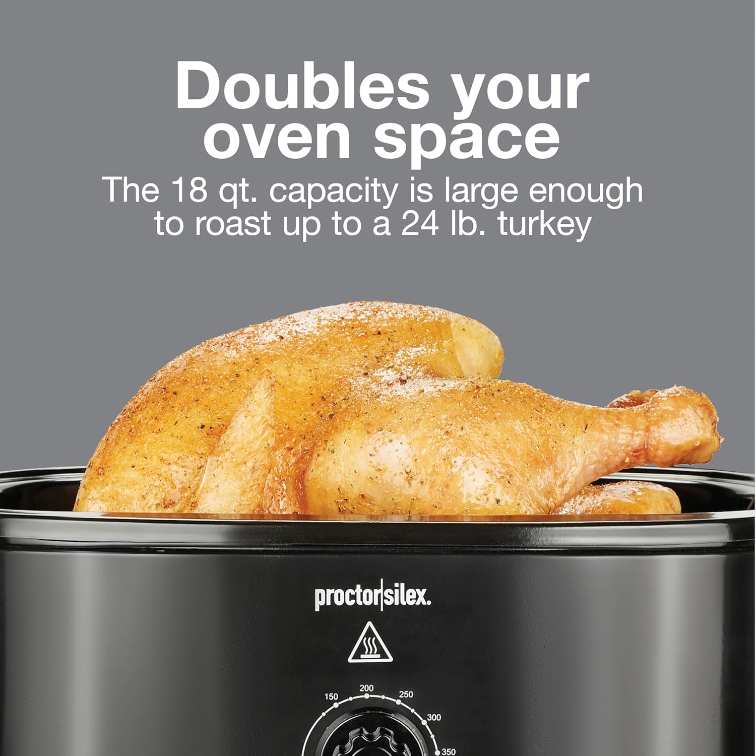 Proctor Silex 24-Pound Electric Roaster Oven with Variable Temperature Control, Self-Basting Lid & Removable Pan, 18 Quart, Black (32211) - Image 3