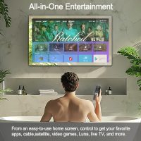 Haocrown 32" 4K Ultra HD Smart Bathroom Mirror TV, IP66 Waterproof, Android 13 System with Voice Remote for Google Assistant ATSC Tuner, 500 cd/㎡ High Brightness (Black Frame, 2025 Model) - Image 4