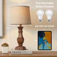 ROTTOGOON Dimmable Table Lamps Set of 2, Rustic Farmhouse Table Lamps for Living Room Bedroom, Bedside Desk Lamps for end Tables, Touch Lamps for nightstand, 9W Bulbs Included, 22", Brown - Image 4