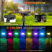 Solar Outdoor,40 LEDs Color Changing RGB Solar Landscape Path Lights,USB & Solar Powered Multicoloured Spotlights,14 Colors Auto Cycling Spotlights for Yard,Garden,2 Pack - Image 4