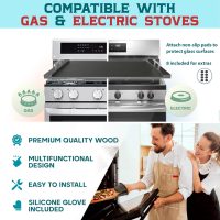 RVTHEUS® Noodle Board Stove Cover, 29.5x22", Stove Top Covers for Gas Burners and Electric Stoves, Includes 30 Stove Burner Covers, 3 Sets of Handles and 1 Glove, Stove Top Covers for Electric Stove - Image 8