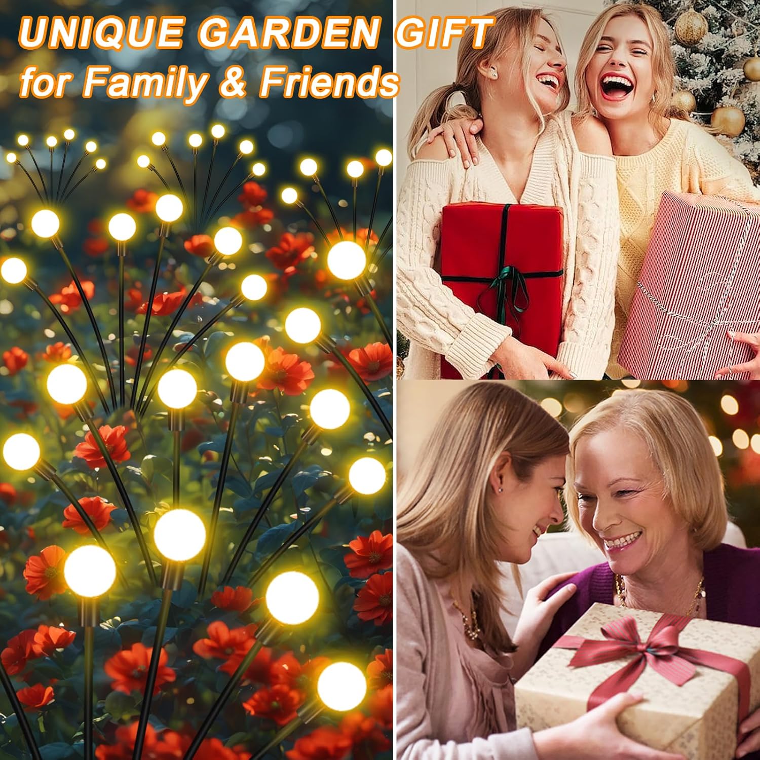 Solar Garden Lights Outdoor, 4 Pack Firefly Swaying Lights, Waterproof Garden Decor for Yard Patio Pathway Lawn, Gardening Gifts for Women Christmas Decoration - Image 5