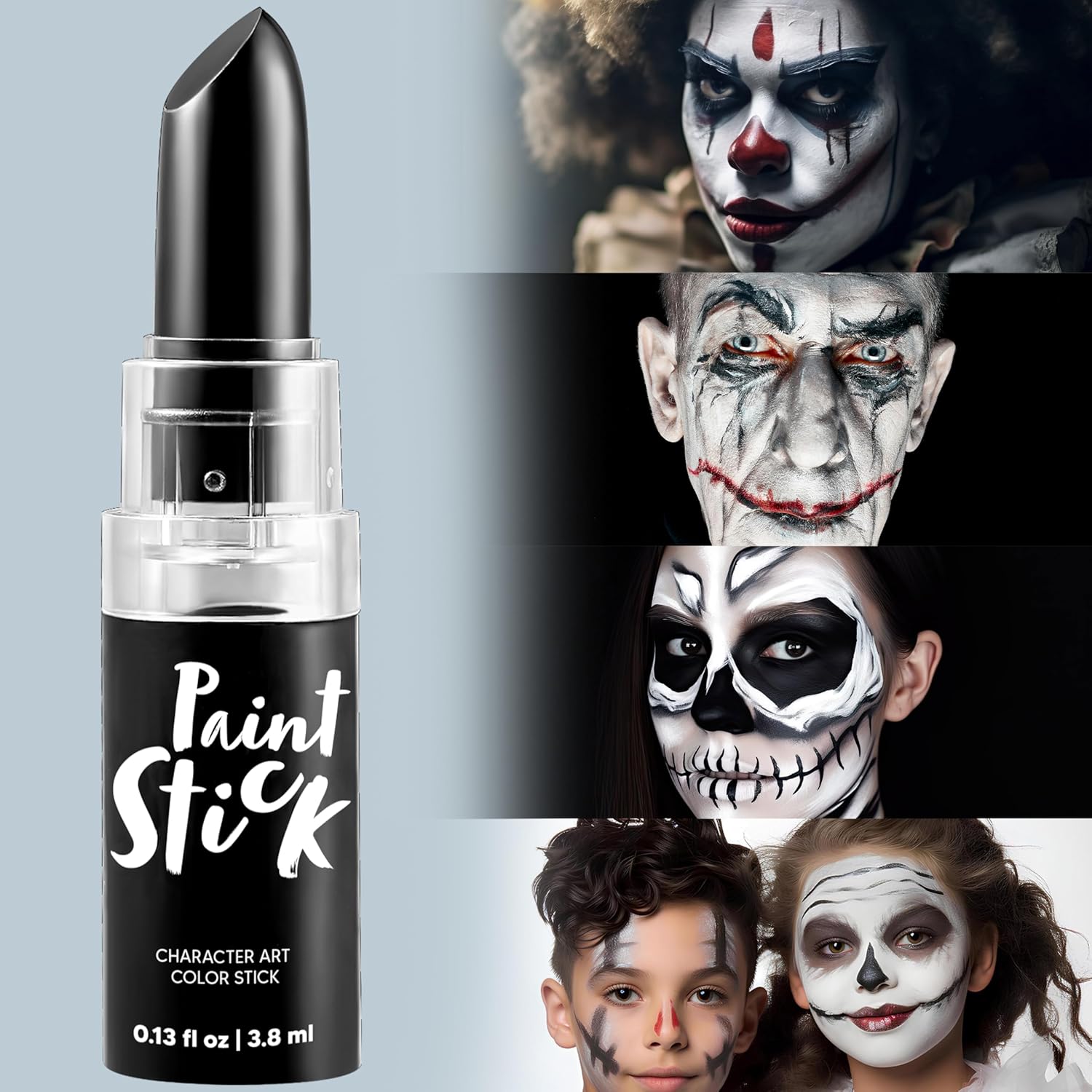 Spooktacular Creations Halloween Face Body Paint Black Lipstick for Adult, Clown SFX Foundation Cream Makeup for Sports Festival or Stage Makeup Cosplay Party Dress Up (0.13 Oz) - Image 2