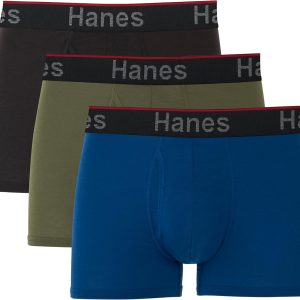 Hanes Total Support Pouch Men's Boxer Brief Underwear, Anti-Chafing, Moisture-Wicking Odor Control, 3-Pack (Reg or Long Leg)