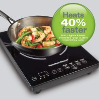 Hamilton Beach Portable Single Induction Cooktop Countertop Burner Hot Plate with Fast Heating Mode, 1800 Watts, 10 Temperature Settings up to 450F, Black (34104) - Image 2